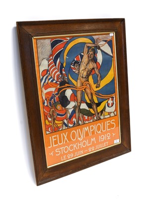 Lot 1 - 1912 Olympic Poster 'Jeux Olympiques Stockholm 1912 Le 29 Juin - 22 Juillet'