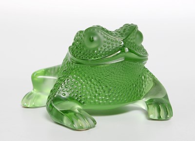 Lot 1 - A Modern Lalique Gregoire Green Glass Figure,...