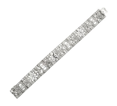 Lot 2342 - A Diamond Bracelet, circa 1920 of geometric...