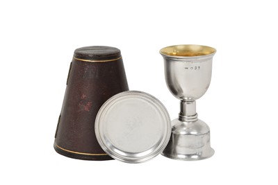 Lot 2075 - A Three-Piece Victorian Irish Silver Travelling Communion-Set