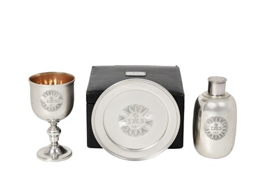Lot 2069 - A Three-Piece George IV Silver Travelling Communion-Set