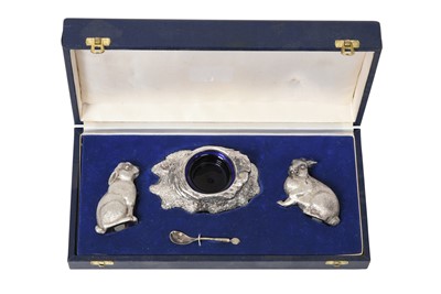 Lot 2144 - An Elizabeth II Novelty Silver Condiment-Set