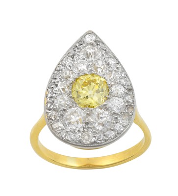 Lot 2339 - A Diamond Cluster Ring the oval cut fancy...