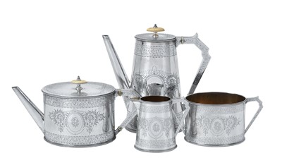 Lot 2090 - A Four-Piece Victorian Silver Tea and Coffee-Service