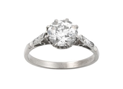 Lot 2230 - A Diamond Solitaire Ring the old cut diamond...