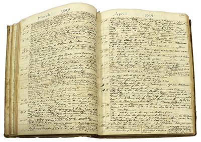 Lot 33 - ‘Private Calender (sic) January 1795'. A very...