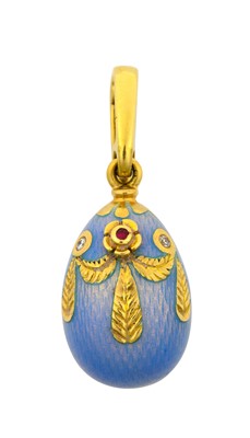 Lot 2285 - An Enamel Egg Pendant, by Victor Mayer for...