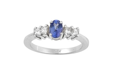 Lot 51 - A Tanzanite and Diamond Five Stone Ring, the...