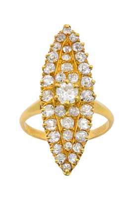 Lot 2309 - A Diamond Cluster Ring the navette form set...