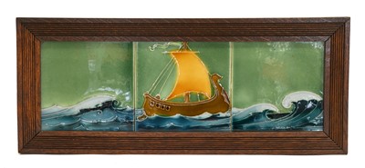Lot 509 - A Craven Dunnill & Co 6" Three Tile Panel,...