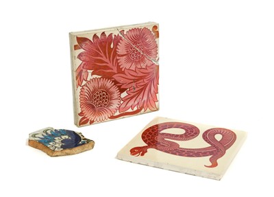 Lot 512 - A William de Morgan 6" Red Lustre Tile, K.L...