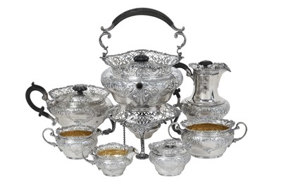 Lot 2091 - A Seven-Piece Victorian Silver Tea-Service