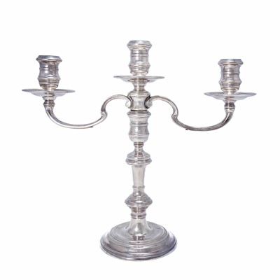 Lot 2118 - An Elizabeth II Silver Three-Light Candelabrum