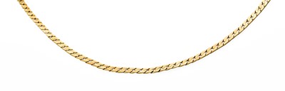 Lot 258 - A 9 Carat Gold Flat Curb Link Chain, length 41cm