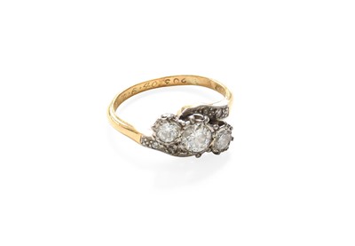 Lot 273 - A Diamond Three Stone Twist Ring, the...