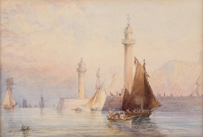 Lot 1028 - George Weatherill (1810-1890) "Whitby Harbour"...