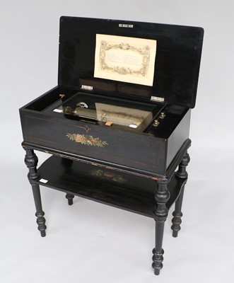 Lot 3170 - A Scarce Petit Musical Box On Stand Playing Twelve Airs, By L. Junod