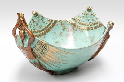 Lot 35 - Erte bronze dish, stamped Sevenarts and...