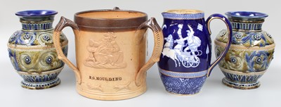Lot 52 - A Pair of Doulton Lambeth Stoneware Vases by...