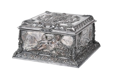 Lot 2094 - A Victorian or Edward VII Silver Plate Jewel-Casket