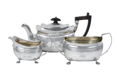 Lot 2023 - A Three-Piece George III Silver Tea-Service