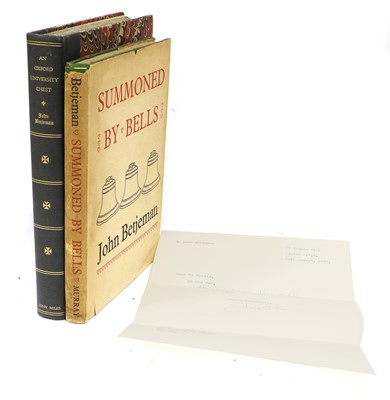 Lot 56 - Betjeman (Sir John). Summoned by Bells. John...
