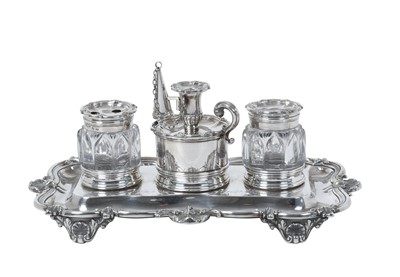 Lot 2032 - A George IV Silver Inkstand