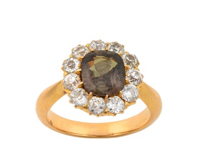 Lot 2298 - An Alexandrite and Diamond Cluster Ring the...