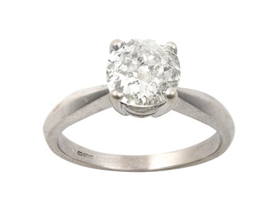 Lot 2333 - An 18 Carat White Gold Diamond Solitaire Ring...