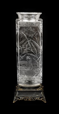Lot 7 - A Bronze-Mounted Baccarat "Rock Crystal" Vase...