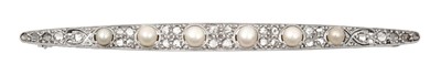 Lot 2248 - An Edwardian Pearl and Diamond Brooch the...