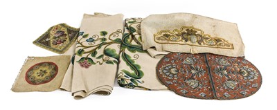 Lot 2022 - Pair Circa 1940s Crewelwork Wool Panels,...