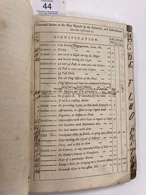 Lot 44 - Royal Navy Signal-Book for the Ship of War....