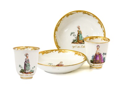 Lot 91 - A Pair of Vienna Porcelain Coffee Cups and...