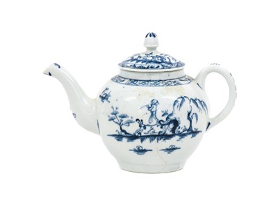 Lot 53 - A Lowestoft Porcelain Small Teapot and Cover,...