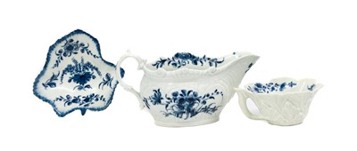 Lot 42 - A Worcester Porcelain Geranium Leaf Butterboat,...