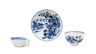Lot 56 - A Lowestoft Porcelain Leaf-Shaped Butterboat,...