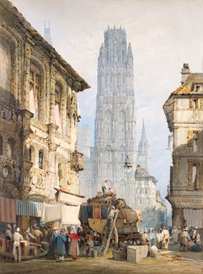 Lot 1021 - Samuel Prout OWS (1783-1852) "Cafe de la Place,...