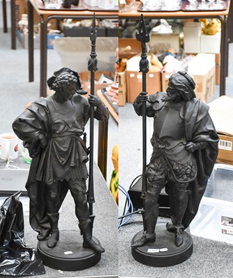 Lot 1463 - A Pair of Modern Painted Metal Figures of...