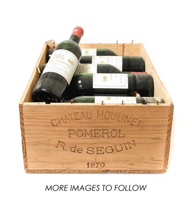 Lot 3075 - Château Moulinet 1970 Pomerol (twelve bottles)