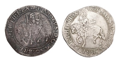 Lot 47 - 2x Charles I, Halfcrowns, comprising; Tower...
