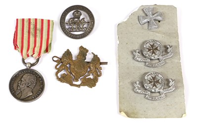 Lot 4 - Militaria, comprising a silver Medal for the...