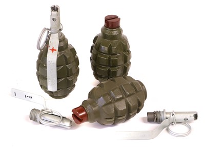 Lot 111 - Three Inert Czechoslovakian F1 Frag Grenades,...