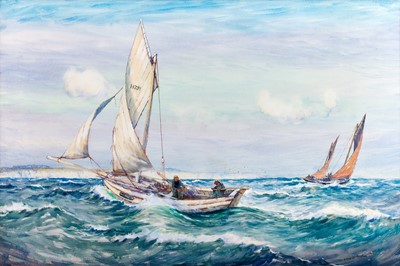 Lot 1040 - Ernest Dade (1864-1934) Shipping in choppy...