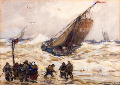 Lot 1036 - Joseph Richard Bagshawe (1870-1909) Rescuing a...
