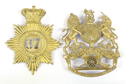 Lot 35 - A Victorian Gilded Metal Shako Plate to the...