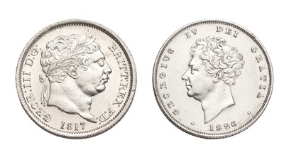 Lot 84 - 2x Regency Period Shillings, comprising;...