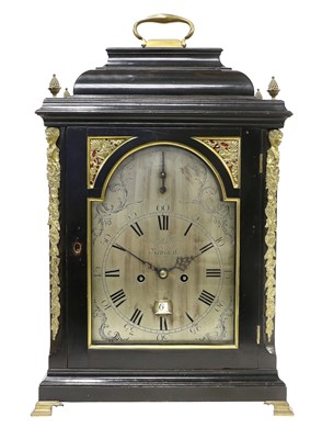 Lot 178 - An Ebonised Striking Table Clock, signed Jno...
