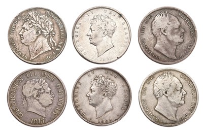 Lot 76 - 6x Regency Period Halfcrowns, comprising;...