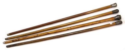 Lot 86 - Three Border Regiment Malacca Walking Canes,...